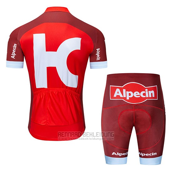 2019 Fahrradbekleidung Katusha Alpecin Rot Wei Trikot Kurzarm und Tragerhose